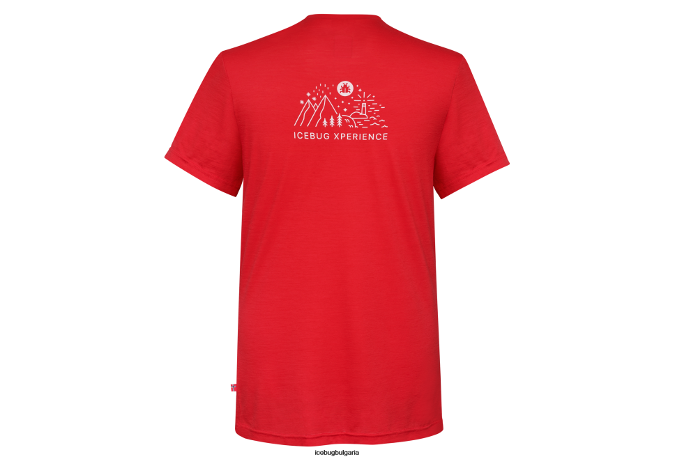 Icebug мериносова риза ix унисекс висок ръст червен облекло 26D6F111